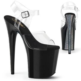 Pleaser FLAMINGO-808CRS-2 Plateau Sandaletten Strass...