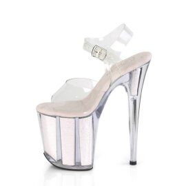 Pleaser FLAMINGO-808G Plateau Sandaletten Glitter Transparent Rosa EU-35 / US-5