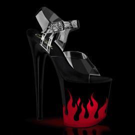 Pleaser FLAMINGO-808NLFL Plateau Sandaletten Transparent...