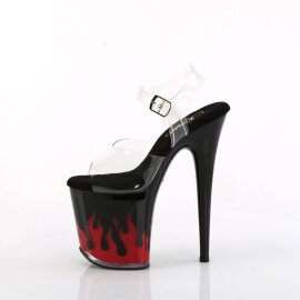 Pleaser FLAMINGO-808NLFL Plateau Sandaletten Transparent Schwarz EU-37 / US-7