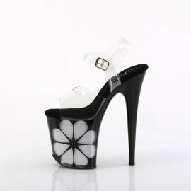 Pleaser FLAMINGO-808NLHS Plateau Sandaletten Transparent Schwarz EU-35 / US-5