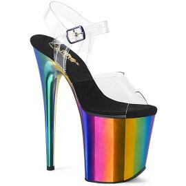 Pleaser FLAMINGO-808RC Plateau Sandaletten Chrom...