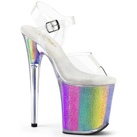 Pleaser FLAMINGO-808RG-01 Plateau Sandaletten Glitter...