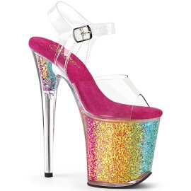 Pleaser FLAMINGO-808RG-02 Plateau Sandaletten Glitter...