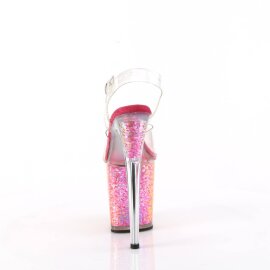 Pleaser FLAMINGO-808RG-02 Plateau Sandaletten Glitter Transparent Bunt EU-35 / US-5