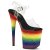 Pleaser FLAMINGO-808RG-04 Plateau Sandaletten Glitter Transparent Bunt EU-35 / US-5