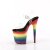 Pleaser FLAMINGO-808RG-04 Plateau Sandaletten Glitter Transparent Bunt EU-35 / US-5