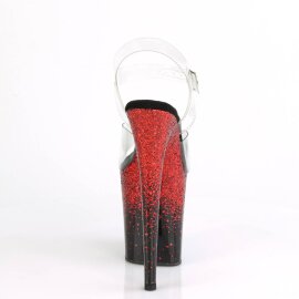 Pleaser FLAMINGO-808SS Plateau Sandaletten Glitter Transparent Schwarz EU-35 / US-5
