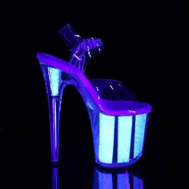 Pleaser FLAMINGO-808UVG Plateau Sandaletten Neon Transparent Rosa EU-39 / US-9