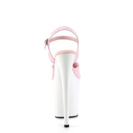 Pleaser FLAMINGO-809 Plateau Sandaletten Lack Rosa Weiß EU-37 / US-7
