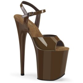 Pleaser FLAMINGO-809 Plateau Sandaletten Lack Mokka  EU-37 / US-7