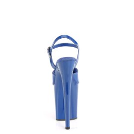 Pleaser FLAMINGO-809 Plateau Sandaletten Lack Blau EU-37 / US-7