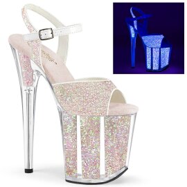 Pleaser FLAMINGO-810UVG Plateau Sandaletten Glitter Neon...