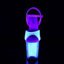 Pleaser FLAMINGO-810UVG Plateau Sandaletten Glitter Neon...