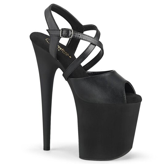 Pleaser FLAMINGO-824 Plateau Sandaletten Kunstleder Schwarz EU-35 / US-5