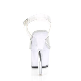 Pleaser ILLUMINATOR-708 Plateau Stiefeletten Transparent Bunt EU-40 / US-10