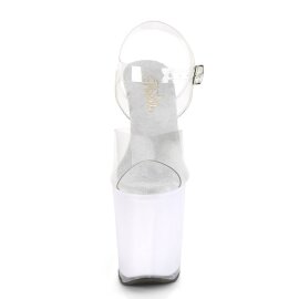 Pleaser ILLUMINATOR-808 Plateau Stiefeletten Transparent...
