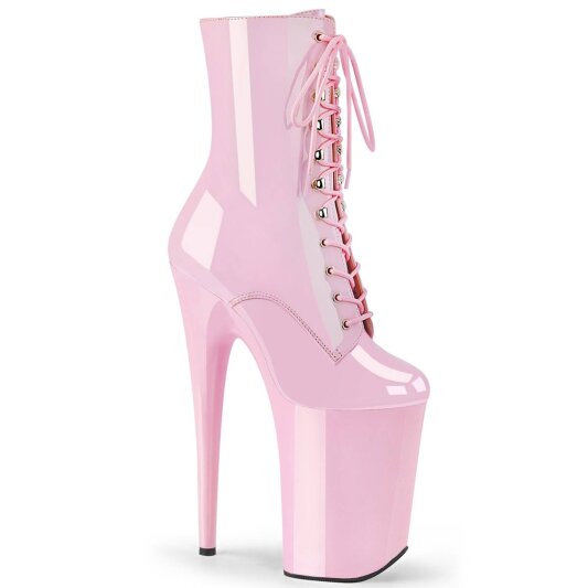 Pleaser INFINITY-1020 Plateau Stiefeletten Lack Rosa EU-39 / US-9