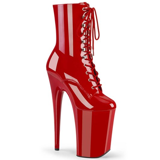 Pleaser INFINITY-1020 Plateau Stiefeletten Lack Rot EU-37 / US-7