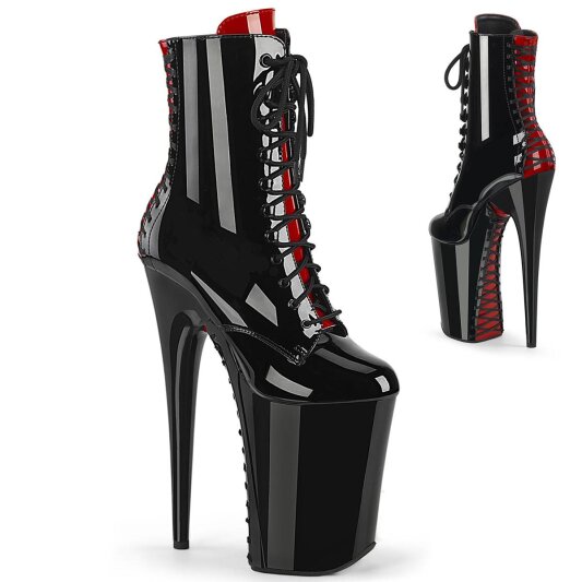 Pleaser INFINITY-1020FH Plateau Stiefeletten Lack Schwarz EU-37 / US-7