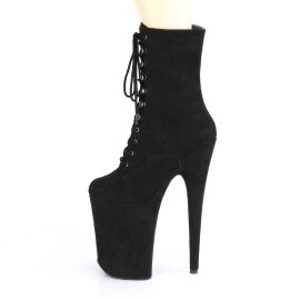 Pleaser INFINITY-1020FS Plateau Stiefeletten künstliches Wildleder Schwarz EU-38 / US-8