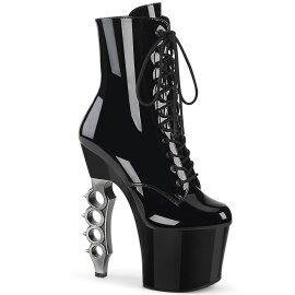 Pleaser IRONGRIP-1020 Plateau Stiefeletten Lack Schwarz...