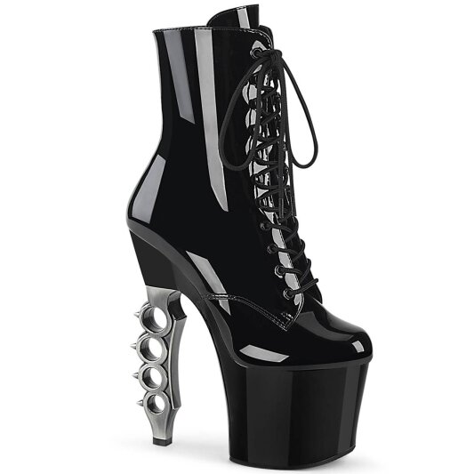 Pleaser IRONGRIP-1020 Plateau Stiefeletten Lack Schwarz EU-37 / US-7