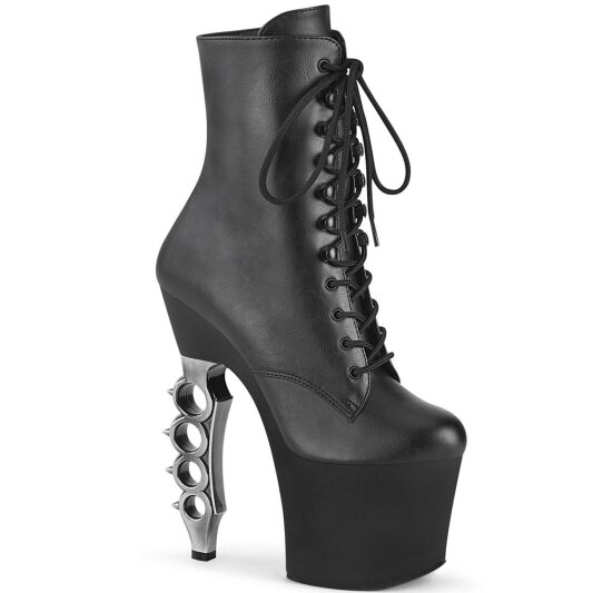 Pleaser IRONGRIP-1020 Plateau Stiefeletten Kunstleder Schwarz EU-38 / US-8