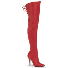 Pleaser LEGEND-8899 Overknee Stiefel Leder Rot EU-36 / US-6