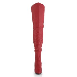 Pleaser LEGEND-8899 Overknee Stiefel Leder Rot EU-38 / US-8