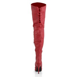 Pleaser LEGEND-8899 Overknee Stiefel Leder Rot EU-38 / US-8