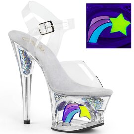 Pleaser MOON-708RSS Plateau Sandaletten Transparent EU-35...