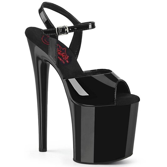 Pleaser NAUGHTY-809 Plateau Sandaletten Lack Schwarz EU-41 / US-11