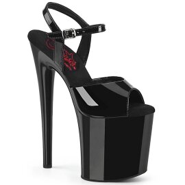 Pleaser NAUGHTY-809 Plateau Sandaletten Lack Schwarz...