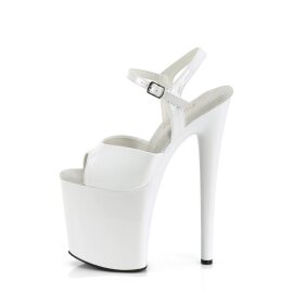 Pleaser NAUGHTY-809 Plateau Sandaletten Lack Weiß EU-41 / US-11