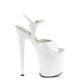Pleaser NAUGHTY-809 Plateau Sandaletten Lack Weiß EU-41 / US-11