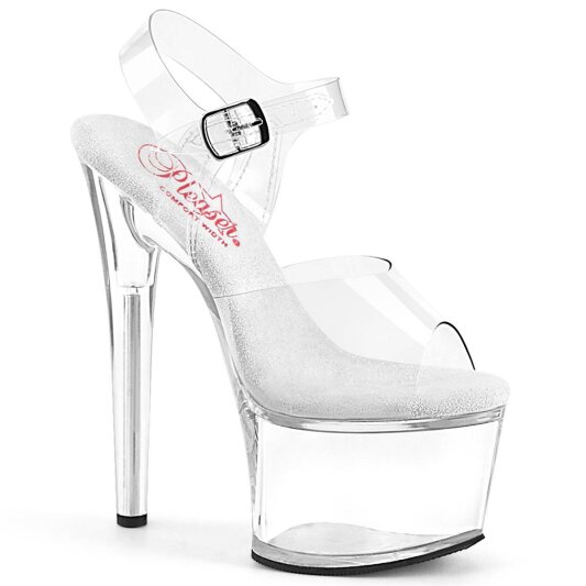 Pleaser PASSION-708 Plateau Sandaletten Transparent EU-35 / US-5