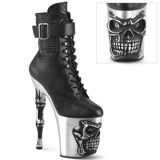 Pleaser RAPTURE-1020STR-02 Plateau Stiefeletten Kunstleder Schwarz EU-35 / US-5