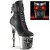 Pleaser RAPTURE-1020STR-LT Plateau Stiefeletten Kunstleder Schwarz EU-38 / US-8
