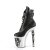 Pleaser RAPTURE-1020STR-LT Plateau Stiefeletten Kunstleder Schwarz EU-38 / US-8