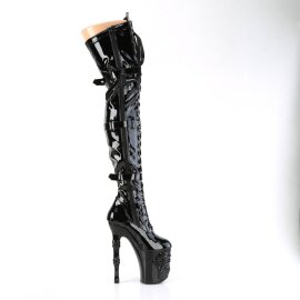Pleaser RAPTURE-3028 Plateau Overknee Stiefel Lack Schwarz EU-37 / US-7