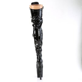 Pleaser RAPTURE-3028 Plateau Overknee Stiefel Lack Schwarz EU-38 / US-8