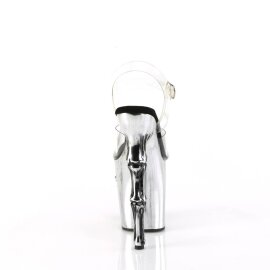 Pleaser RAPTURE-808-LT Plateau Sandaletten Transparent Silber EU-35 / US-5