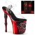 Pleaser RAPTURE-808-LT Plateau Sandaletten Transparent Rot EU-35 / US-5