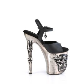 Pleaser RAPTURE-809-LT Plateau Sandaletten Kunstleder Schwarz Silber EU-37 / US-7