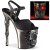 Pleaser RAPTURE-809-LT Plateau Sandaletten Kunstleder Schwarz Silber EU-38 / US-8