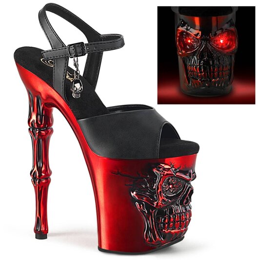 Pleaser RAPTURE-809-LT Plateau Sandaletten Kunstleder Schwarz Rot EU-35 / US-5