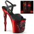 Pleaser RAPTURE-809-LT Plateau Sandaletten Kunstleder Schwarz Rot EU-36 / US-6
