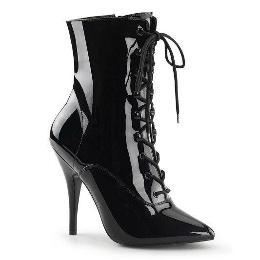 Pleaser SEDUCE-1020 Stiefeletten Lack Schwarz EU-42 / US-12