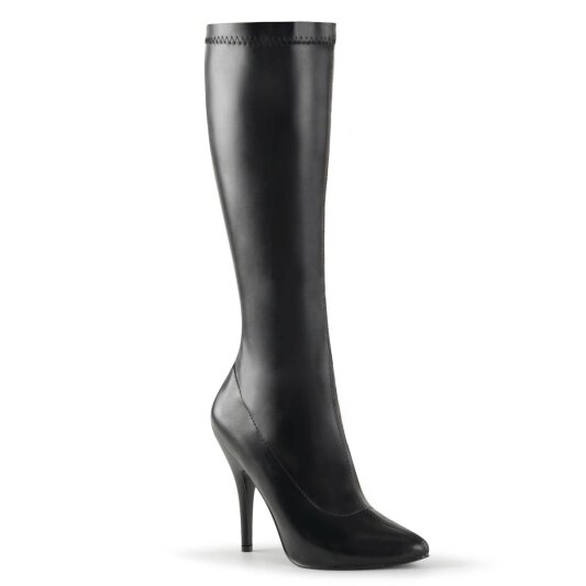 Pleaser SEDUCE-2000 Kniestiefel Kunstleder Schwarz EU-38 / US-8